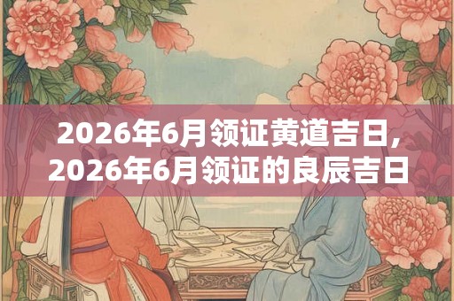2026年6月领证黄道吉日,2026年6月领证的良辰吉日