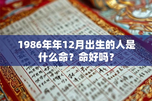 1986年年12月出生的人是什么命？命好吗？