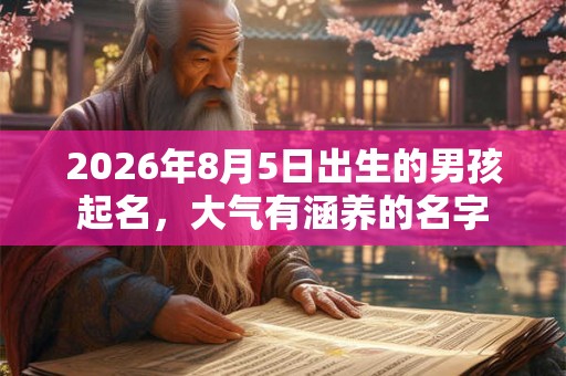 2026年8月5日出生的男孩起名，大气有涵养的名字