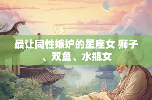 最让同性嫉妒的星座女 狮子、双鱼、水瓶女