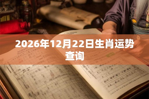 2026年12月22日生肖运势查询