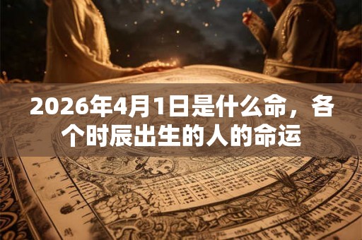 2026年4月1日是什么命，各个时辰出生的人的命运