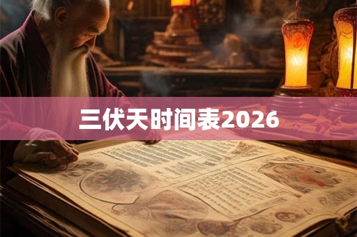 三伏天时间表2026