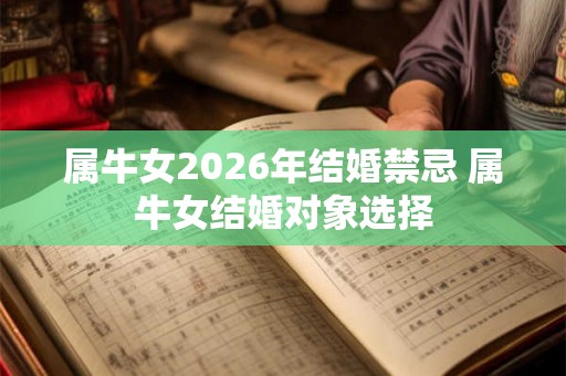 属牛女2026年结婚禁忌 属牛女结婚对象选择