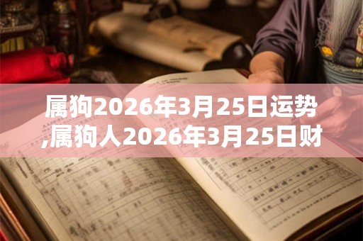 属狗2026年3月25日运势,属狗人2026年3月25日财运,生肖狗2026年3月25日运势