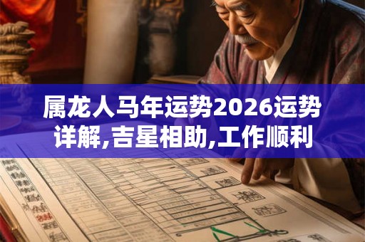 属龙人马年运势2026运势详解,吉星相助,工作顺利