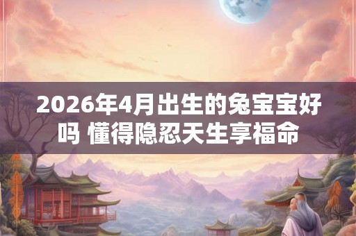 2026年4月出生的兔宝宝好吗 懂得隐忍天生享福命