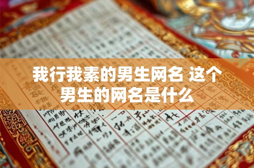 我行我素的男生网名 这个男生的网名是什么 我行我素的男生网名 这个男生的网名是什么