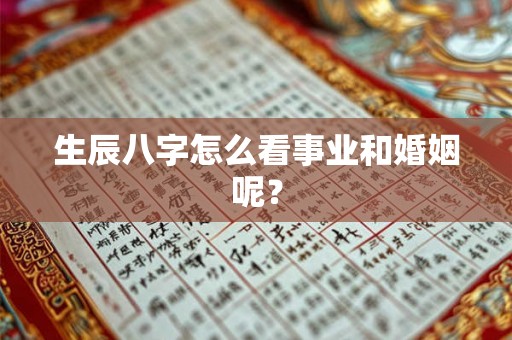 生辰八字怎么看事业和婚姻呢? 生辰八字怎么看事业和婚姻呢?