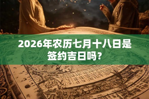 2026年农历七月十八日是签约吉日吗？