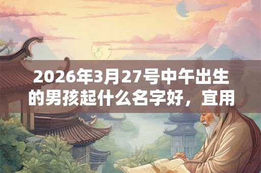 2026年3月27号中午出生的男孩起什么名字好，宜用哪些名字呢？