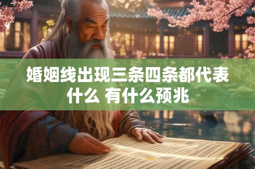 婚姻线出现三条四条都代表什么 有什么预兆