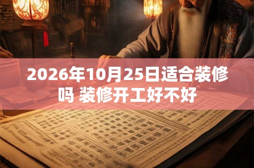 2026年10月25日适合装修吗 装修开工好不好