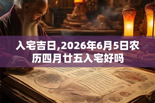 入宅吉日,2026年6月5日农历四月廿五入宅好吗