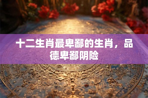 十二生肖最卑鄙的生肖,品德卑鄙阴险 十二生肖最卑鄙的生肖,品德卑鄙阴险