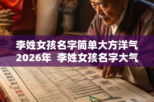 李姓女孩名字简单大方洋气2026年 李姓女孩名字大气文雅 李姓女孩名字简单大方洋气2026年 李姓女孩名字大气文雅