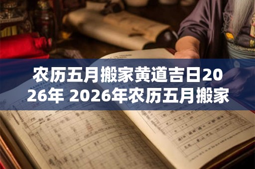 农历五月搬家黄道吉日2026年 2026年农历五月搬家黄道吉日是哪天