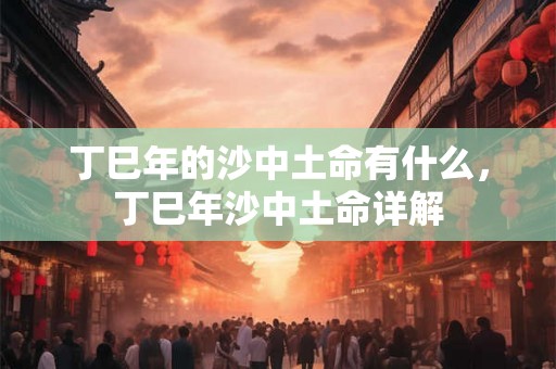 丁巳年的沙中土命有什么，丁巳年沙中土命详解