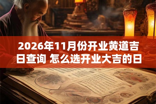2026年11月份开业黄道吉日查询 怎么选开业大吉的日子