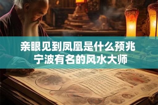 亲眼见到凤凰是什么预兆  宁波有名的风水大师