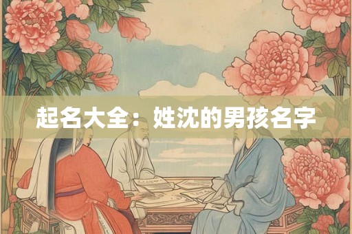 起名大全：姓沈的男孩名字