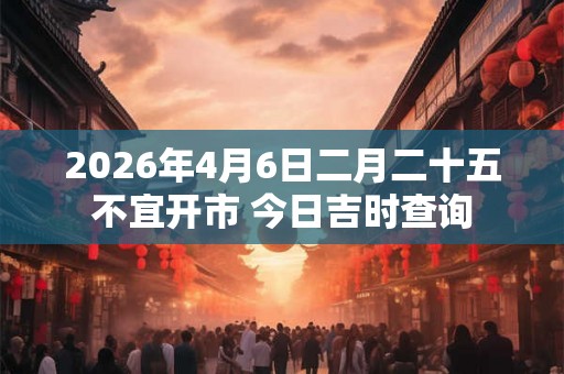 2026年4月6日二月二十五不宜开市 今日吉时查询