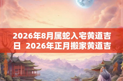 2026年8月属蛇入宅黄道吉日  2026年正月搬家黄道吉日