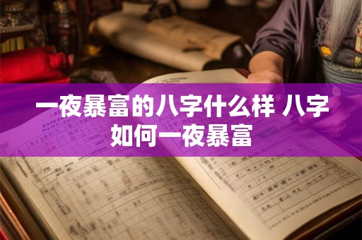 一夜暴富的八字什么样 八字如何一夜暴富