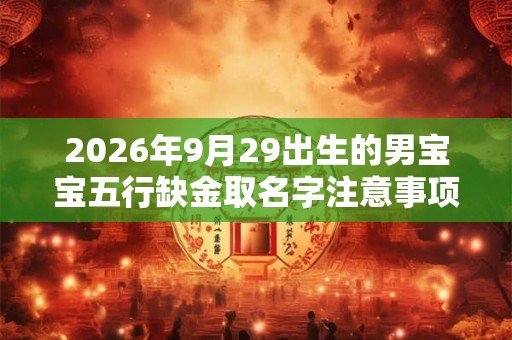2026年9月29出生的男宝宝五行缺金取名字注意事项