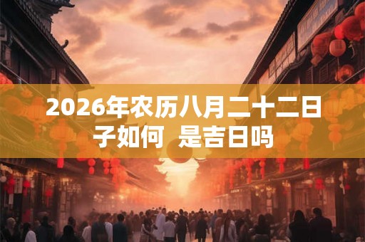 2026年农历八月二十二日子如何  是吉日吗