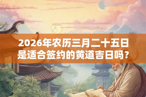 2026年农历三月二十五日是适合签约的黄道吉日吗？