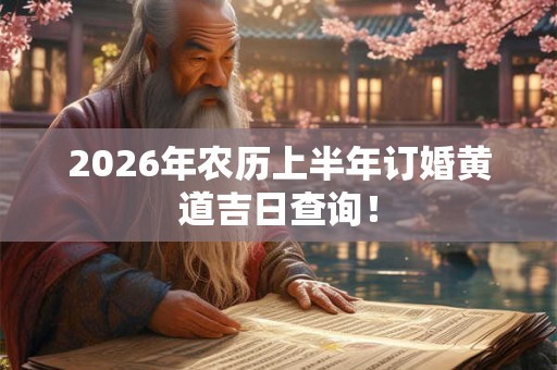 2026年农历上半年订婚黄道吉日查询！