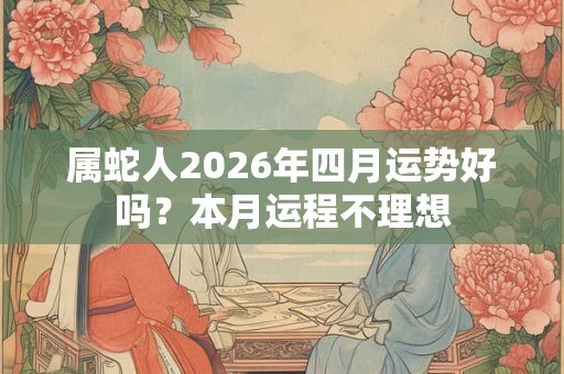 属蛇人2026年四月运势好吗?本月运程不理想 属蛇人2026年四月运势好吗?本月运程不理想