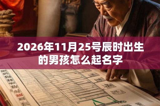 2026年11月25号辰时出生的男孩怎么起名字