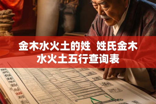 金木水火土的姓  姓氏金木水火土五行查询表