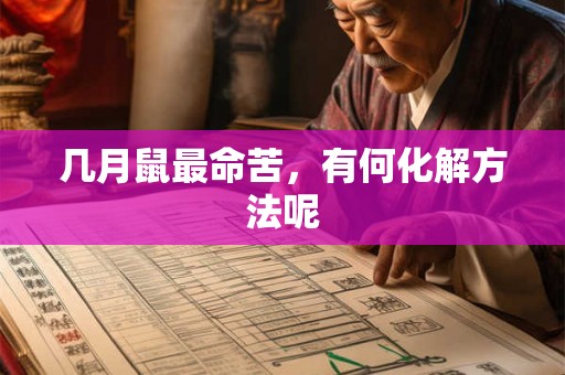 几月鼠最命苦，有何化解方法呢