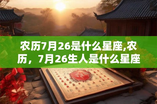 农历7月26是什么星座,农历，7月26生人是什么星座