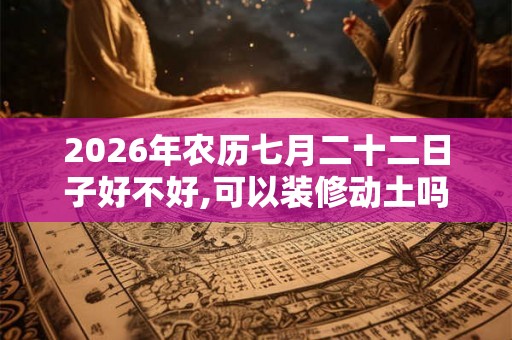 2026年农历七月二十二日子好不好,可以装修动土吗? 2026年农历七月二十二日子好不好,可以装修动土吗?