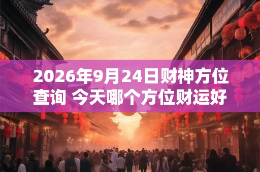 2026年9月24日财神方位查询 今天哪个方位财运好