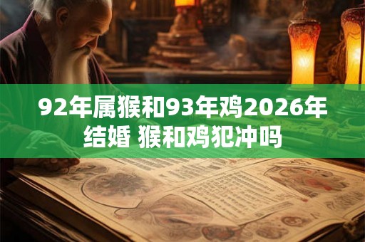 92年属猴和93年鸡2026年结婚 猴和鸡犯冲吗