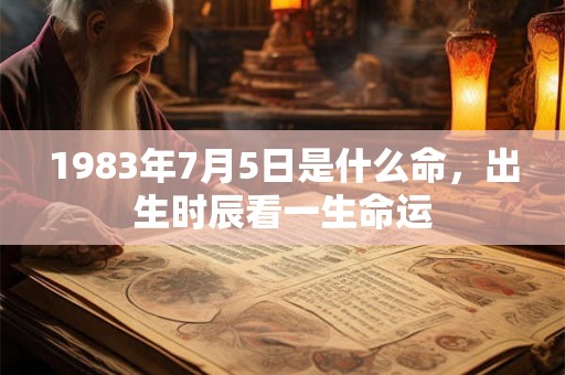 1983年7月5日是什么命，出生时辰看一生命运