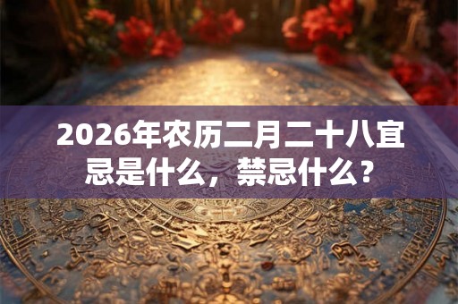 2026年农历二月二十八宜忌是什么，禁忌什么？