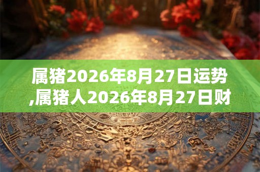 属猪2026年8月27日运势,属猪人2026年8月27日财运,生肖猪2026年8月27日运势