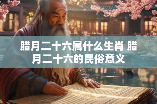 腊月二十六属什么生肖 腊月二十六的民俗意义 腊月二十六属什么生肖 腊月二十六的民俗意义