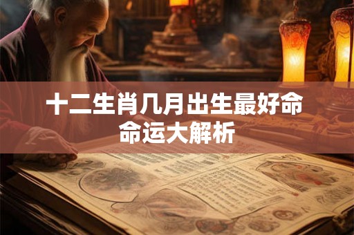 十二生肖几月出生最好命 命运大解析