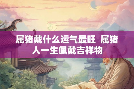 属猪戴什么运气最旺 属猪人一生佩戴吉祥物 属猪戴什么运气最旺 属猪人一生佩戴吉祥物