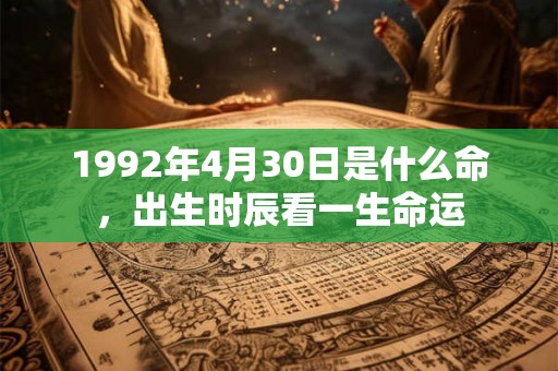1992年4月30日是什么命，出生时辰看一生命运