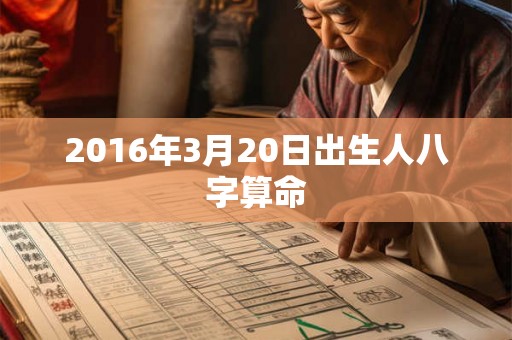 2016年3月20日出生人八字算命 2016年3月20日出生人八字算命