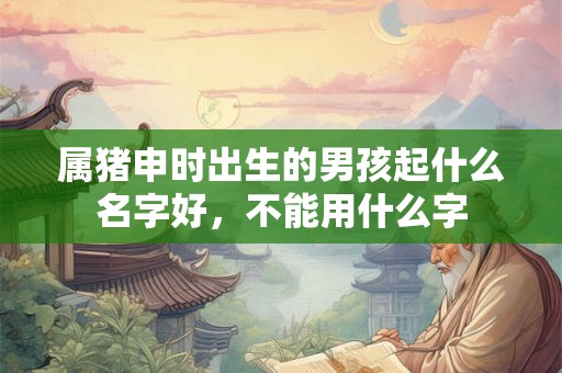 属猪申时出生的男孩起什么名字好，不能用什么字