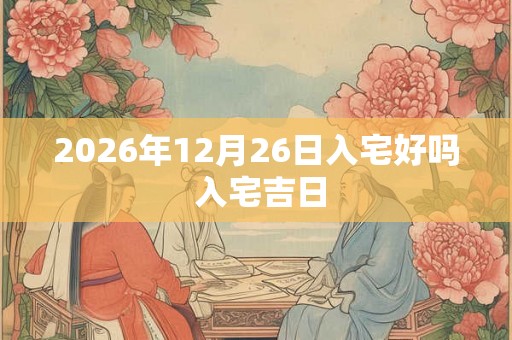 2026年12月26日入宅好吗 入宅吉日